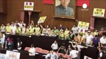 Taiwan: Lawmakers brawl in parliament