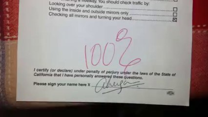 California DMV Written Examination January 11 2013