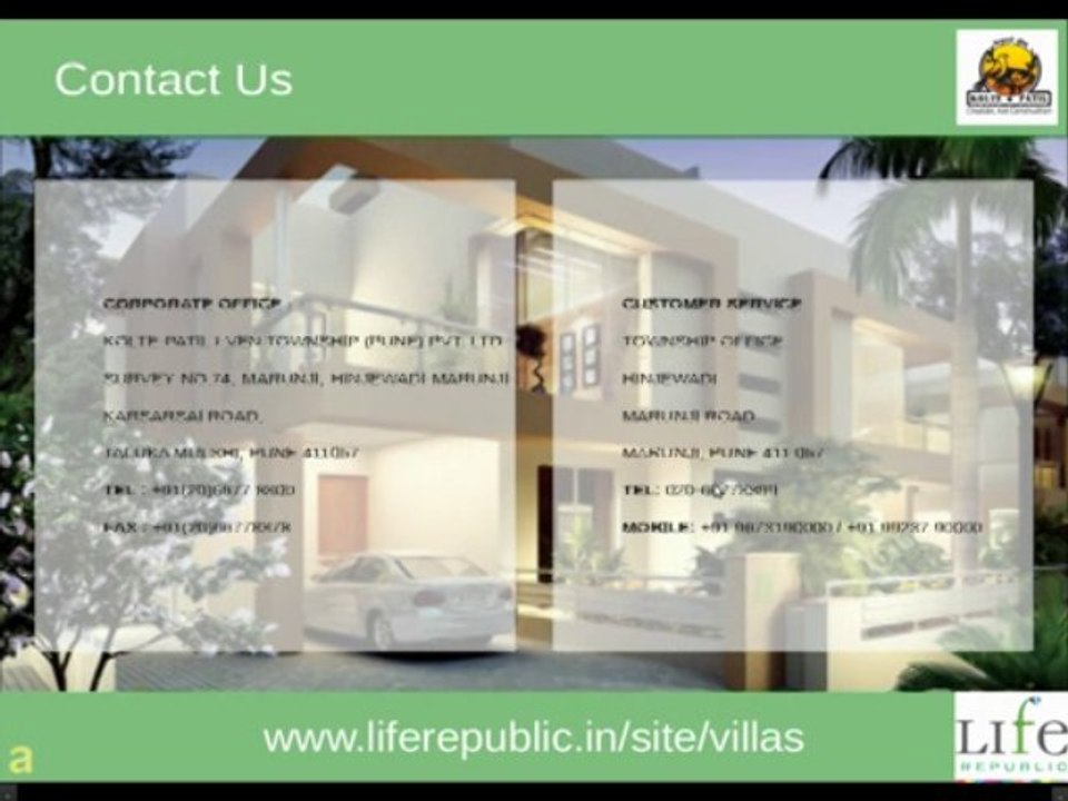 Life Republic - Villas in Pune by Kolte Patil Real Estate Developer