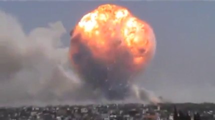Explosion of a weapons cache in Syria - HOMS - 01.08.2013