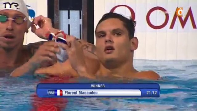 Séries 50m NL (H) - ChM 2013 natation (Bousquet, Manaudou)