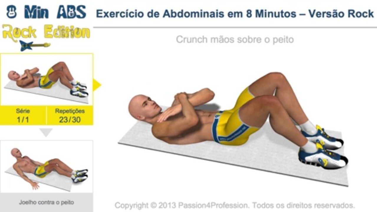 Exercício de Abdominais em 8 Minutos – Versão Rock