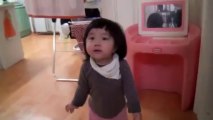 Korean girl runs from her daddy until she has had enough