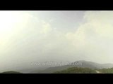 Clouds moving in fast motion over the Annapurna Range on the South of Pokhara Valley