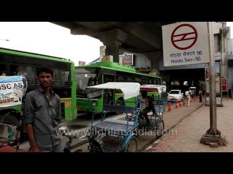 The road outside the Sector 16 metro station in Noida