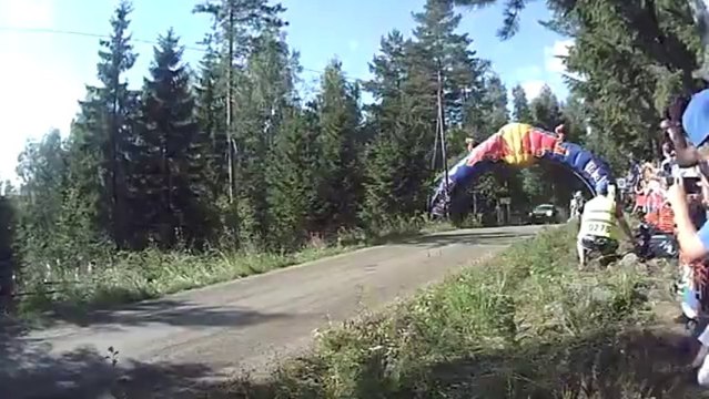 Huge Rally Car jump during last Neste Oil Rally Finland!! Impressive race!!