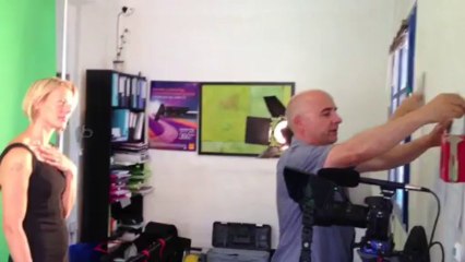 Fred en répétition avec prompteur