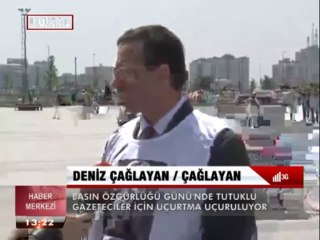 TUTUKLU GAZETECİLER İÇİN ÖZGÜRLÜĞE UÇURTMA