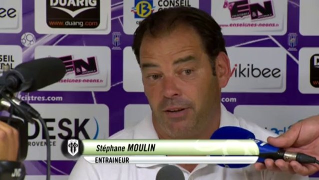 Conférence de presse FC Istres - Angers SCO (2-4) : José PASQUALETTI (FCIOP) - Stéphane MOULIN (SCO) - 2013/2014