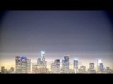 Planes passing over the High Rise Buildings on the City Skyline of America - Time Lapse
