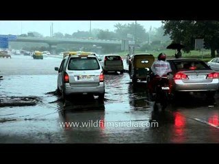 Waterlogging and traffic jam in Delhi