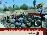 Le president Bachar al -Assad visite une unité de l'armée arabe syrienne à Daraya.  01/ 08/ 2013