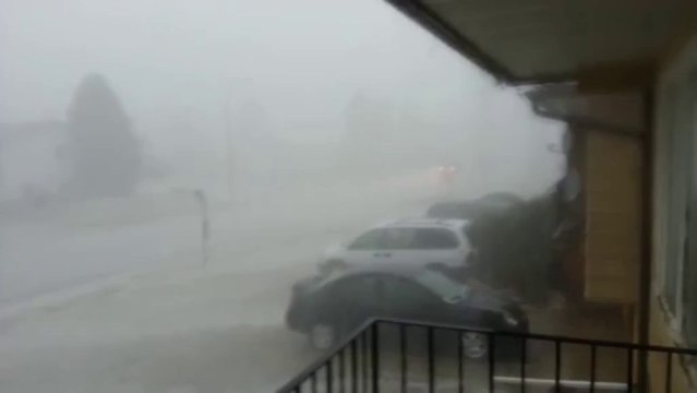 Storm blows in over Alberta, Canada