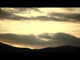 Time lapse of clouds passing over the mountain