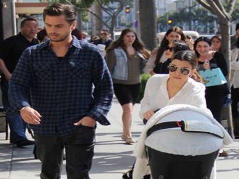 Kourtney Kardashian, Scott Disick and baby Penelope Spotted shopping in Beverly Hills