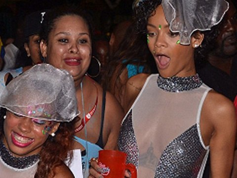 Half Bare Rihanna Shows Off Some Raunchy Dance Moves at Barbados Carnival