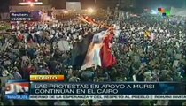 Siguen protestas para que Mursi gobierne de nuevo en Egipto