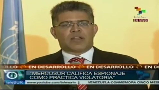Cancilleres del Mercosur denuncian espionaje de EE.UU. ante la ONU