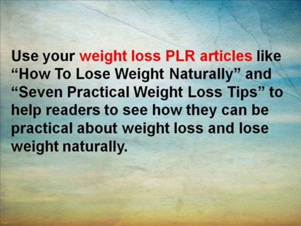 Weight Loss PLR Articles