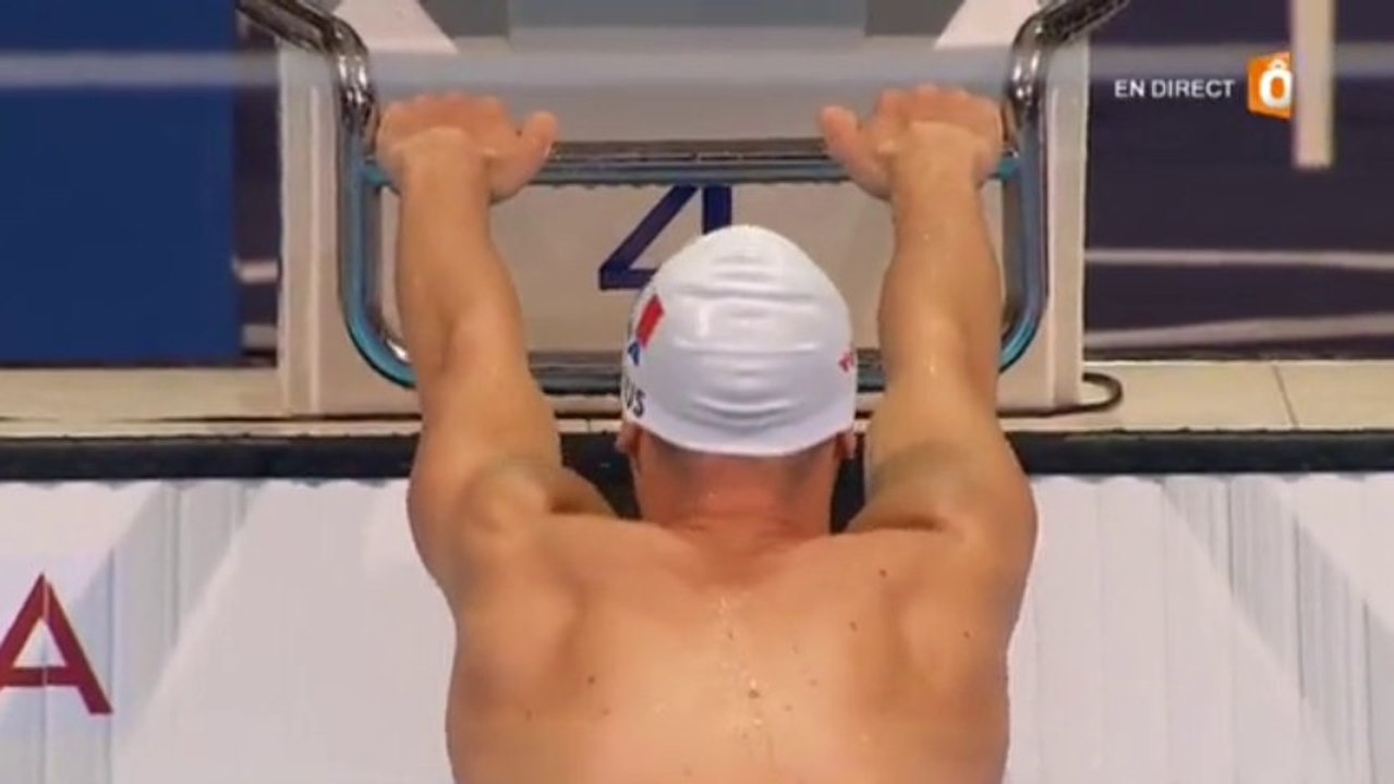 Séries 50m dos (H) - ChM 2013 natation (Lacourt, Stravius)