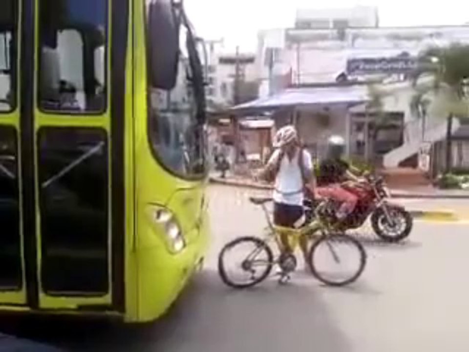 Cyclist regrets bus encounter