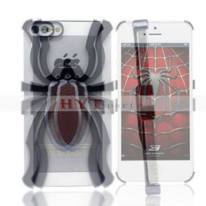 Hytparts.com-Cool Stylish Spider Electroplate Plastic Hard Case for iPhone 5 Brown on Black