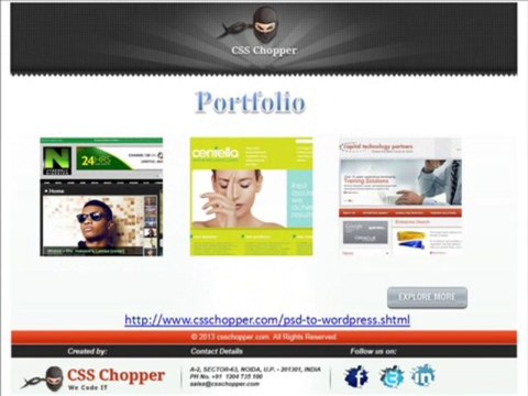 PSD to Wordpress Conversion By CSS Chopper