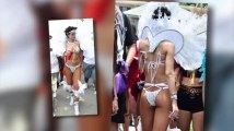 Rihanna Risks Wardrobe Malfunction in Bejeweled Bikini During Barbados Parade