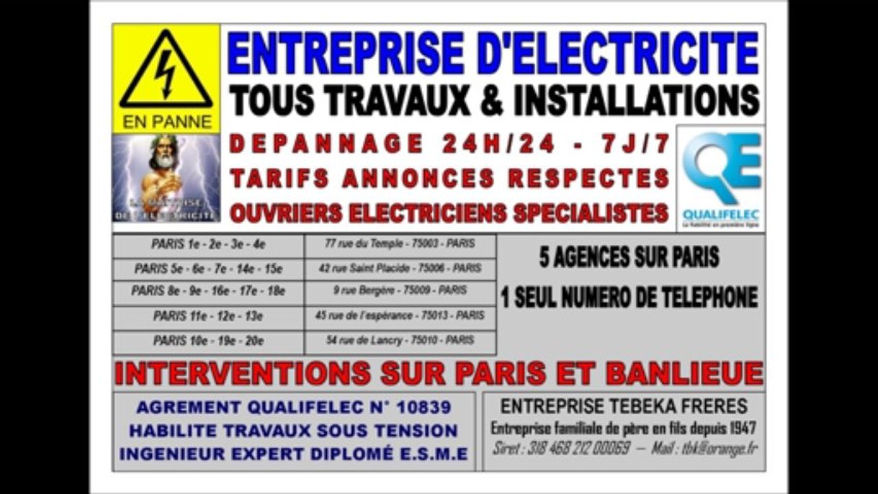 PARIS 16eme -- 0142460048 -- ELECTRICITE 24H/24 -- DEPANNAGE -- CONTACT TELEPHONIQUE DIRECT AVEC ELECTRICIEN