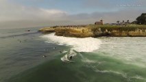 Aerial footage of surfers at Steamer Lane, Santa Cruz (DJI Phantom)