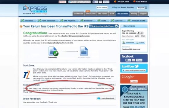 Re-transmit a Rejected IRS Form 2290