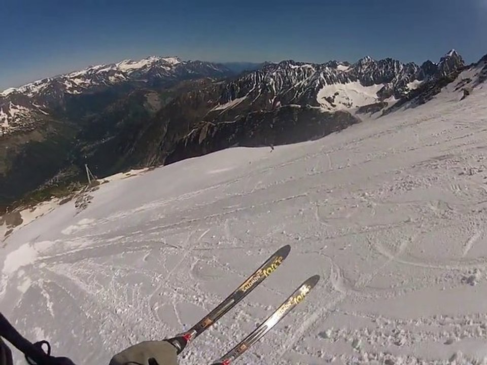 Speed Riding aux Grands Montets la Face 30 juin 2013