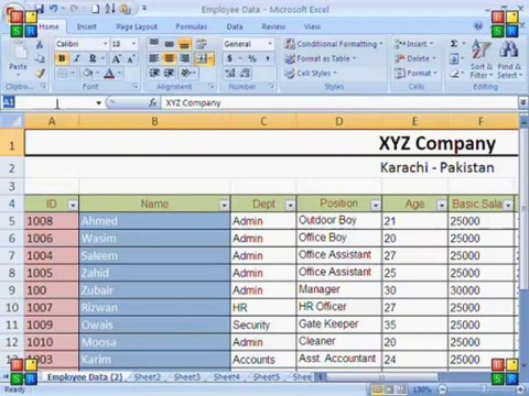 Excel 2007 - Tabs - Part 3 by Irfan Wazir Ali