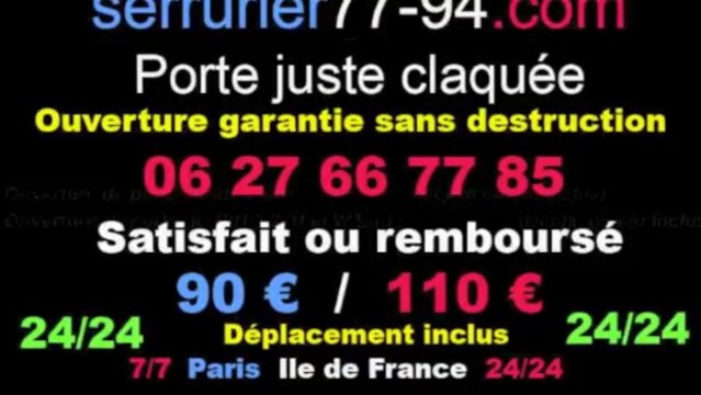 Serrurier - Ouvrir une porte claquée Noisiel (77) - Serrurier77-94.com