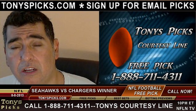 San Diego Chargers vs. Seattle Seahawks Pick Prediction NFL Pro Football Odds Preview 8-8-2013