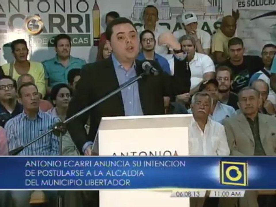 Ecarri anunció su candidatura independiente al municipio Libertador
