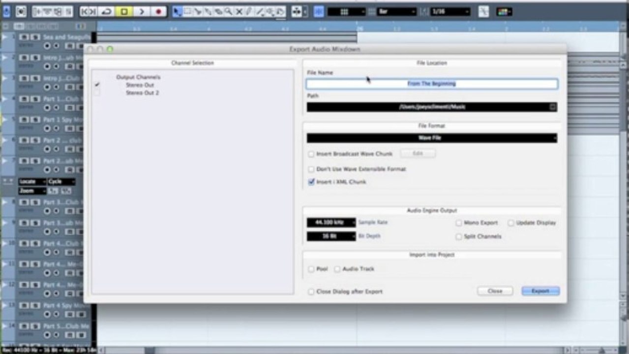 Cubase How To Export A Song File