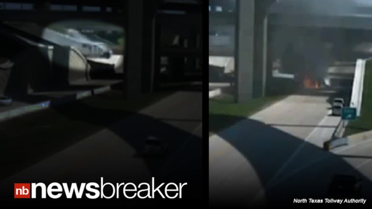 AIRBORNE TRUCK EXPLODES: Frightening Semi Crash Caught on Camera