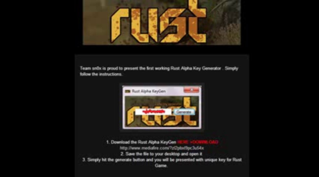 Rust Alpha š Générateur de clé Télécharger gratuitement