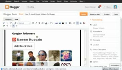 Google Widget for blogger