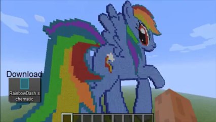 Minecraft Pixel Art Rainbow Dash