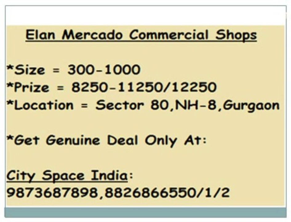 SECTOR 80:_:Detail at 9873687898:_:Elan Commercial projects