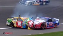 Nascar sprint cup kansas 2013 huge crash logano busch