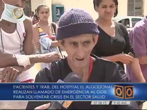 Pacientes del Hospital El Algodonal protestan para exigir mejoras en el centro de salud