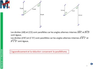 4ème - TRIANGLES ET PARALLELES - Conservation du parallélisme
