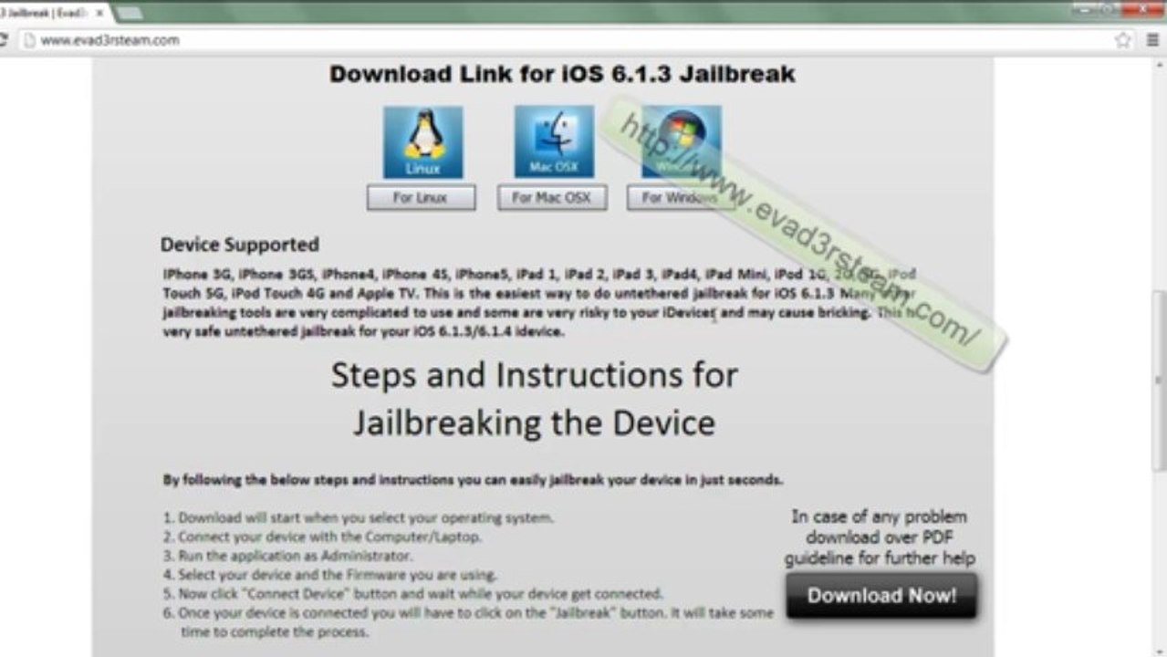 Download Free Evasion Full Untehered iOS 6.1.3 Jailbreak Tool by Evad3rsteam For iPhone 5, iphone 4,  iPhone 3GS, iPad3