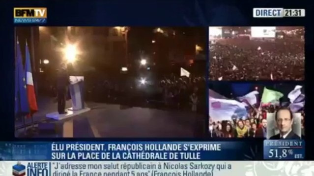 Les premiers mots de François Hollande depuis la place de la Cathédrale de Tulle