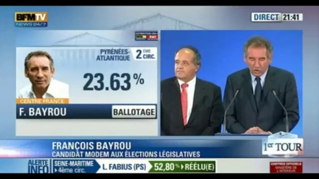 Réaction de François Bayrou - Législatives 2012