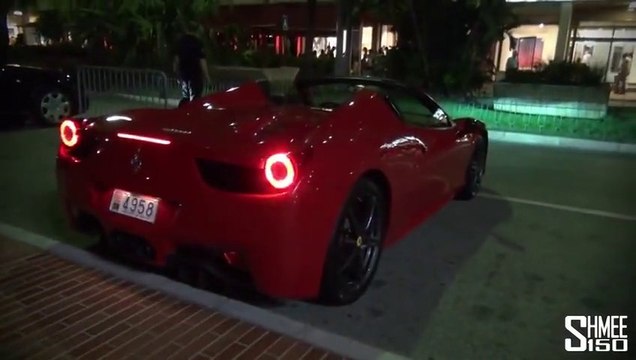 SIX Ferrari 458 Spiders garée l'une à coté de l'autre... MONACO c'est la Classe!!!