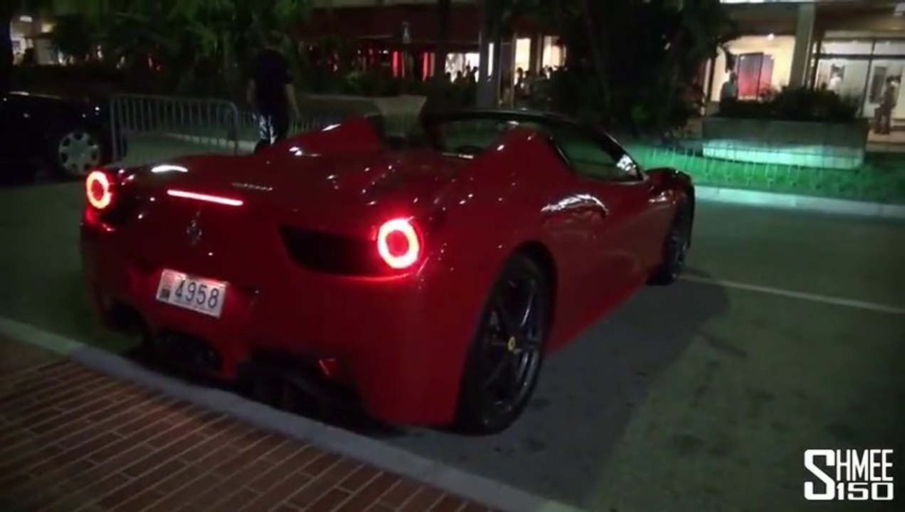 SIX Ferrari 458 Spiders garée l'une à coté de l'autre... MONACO c'est la Classe!!!